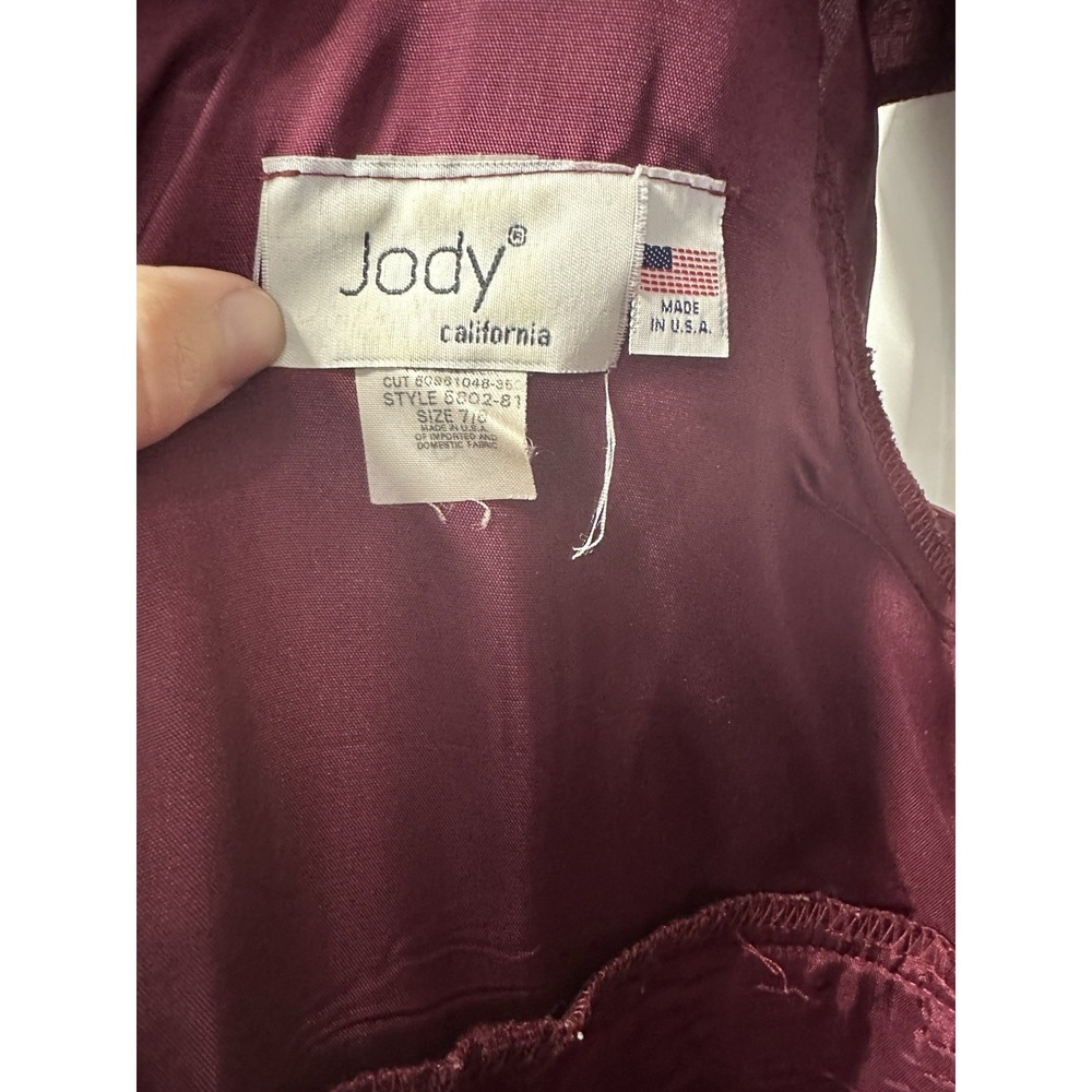 Vtg 90s Y2K Jody California A-Line Wine Burgandy Dress Whimsigoth fairy-prom 7/8 - Picture 5 of 6